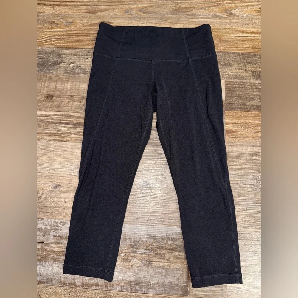 Athleta High Rise Capri Leggings Black Athletic Yoga Pants XSP Petite